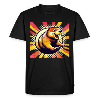 Amateurs du jour de la marmotte 2024, 2 février - T-shirt Premium bio Homme - noir - Devant - Nico (187cm)