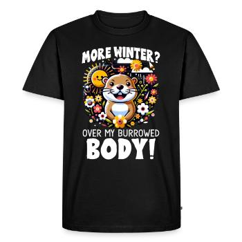 Amateurs du jour de la marmotte 2024, 2 février - T-shirt Premium bio Homme - noir - Devant - Nico (187cm)