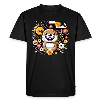 Amateurs du jour de la marmotte 2024, 2 février - T-shirt Premium bio Homme - noir - Devant - Nico (187cm)