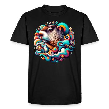 Amateurs du jour de la marmotte 2024, 2 février - T-shirt Premium bio Homme - noir - Devant - Nico (187cm)
