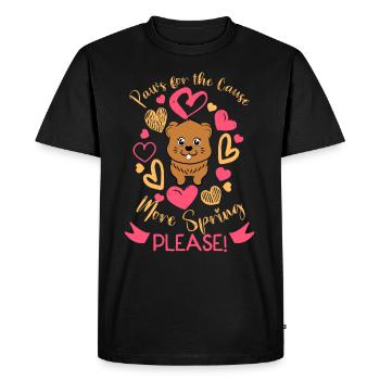 Amateurs du jour de la marmotte 2024, 2 février - T-shirt Premium bio Homme - noir - Devant - Nico (187cm)