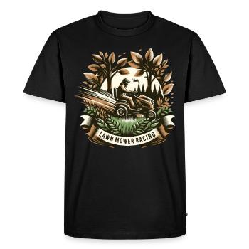 Tondeuse à gazon Tondeuse à gazon de course Tondeuse à gazon de course - T-shirt Premium bio Homme - noir - Devant - Nico (187cm)
