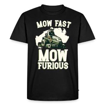 Tondeuse à gazon Tondeuse à gazon de course Tondeuse à gazon de course - T-shirt Premium bio Homme - noir - Devant - Nico (187cm)