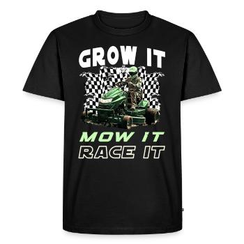 Tondeuse à gazon Tondeuse à gazon de course Tondeuse à gazon de course - T-shirt Premium bio Homme - noir - Devant - Nico (187cm)