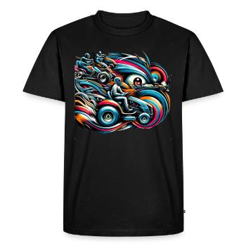 Tondeuse à gazon Tondeuse à gazon de course Tondeuse à gazon de course - T-shirt Premium bio Homme - noir - Devant - Nico (187cm)