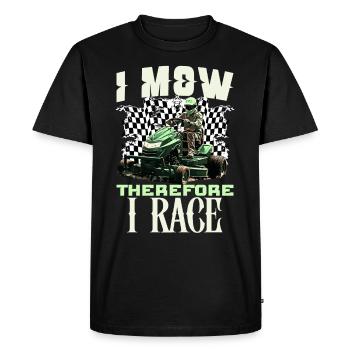 Tondeuse à gazon Tondeuse à gazon de course Tondeuse à gazon de course - T-shirt Premium bio Homme - noir - Devant - Nico (187cm)