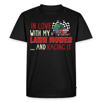 Tondeuse à gazon Tondeuse à gazon de course Tondeuse à gazon de course - T-shirt Premium bio Homme - noir - Devant - Nico (187cm)
