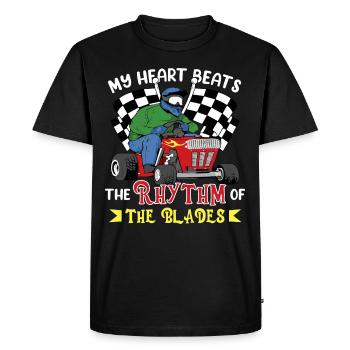Tondeuse à gazon Tondeuse à gazon de course Tondeuse à gazon de course - T-shirt Premium bio Homme - noir - Devant - Nico (187cm)
