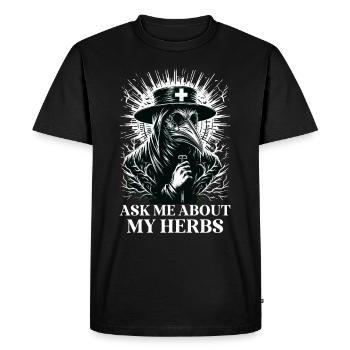 Spooky Halloween Horror Plague Doctor - Men's Premium Organic T-Shirt - black - Front - Nico (187cm)