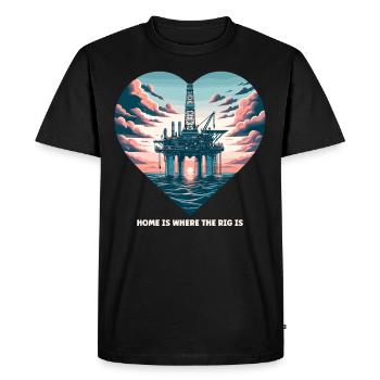 Oilfield Wife Roughneck Oil Drilling Frac crew - Men's Premium Organic T-Shirt - black - Front - Nico (187cm)
