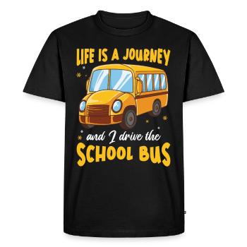 Anniversaire d'appréciation drôle de chauffeur d'autobus scolaire - T-shirt Premium bio Homme - noir - Devant - Nico (187cm)