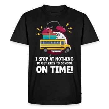 Anniversaire d'appréciation drôle de chauffeur d'autobus scolaire - T-shirt Premium bio Homme - noir - Devant - Nico (187cm)