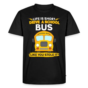 Anniversaire d'appréciation drôle de chauffeur d'autobus scolaire - T-shirt Premium bio Homme - noir - Devant - Nico (187cm)