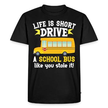Anniversaire d'appréciation drôle de chauffeur d'autobus scolaire - T-shirt Premium bio Homme - noir - Devant - Nico (187cm)