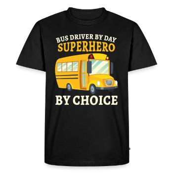 Anniversaire d'appréciation drôle de chauffeur d'autobus scolaire - T-shirt Premium bio Homme - noir - Devant - Nico (187cm)