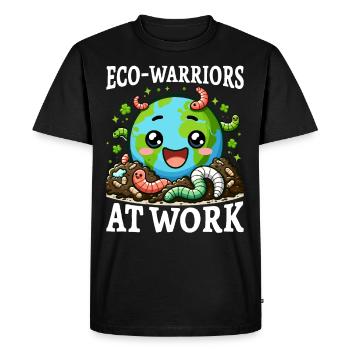Lombriciculture Jardinage de vers de terre Vermiculture - T-shirt Premium bio Homme - noir - Devant - Nico (187cm)