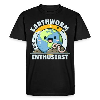 Lombriciculture Jardinage de vers de terre Vermiculture - T-shirt Premium bio Homme - noir - Devant - Nico (187cm)