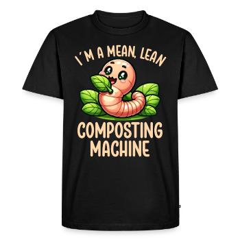 Lombriciculture Jardinage de vers de terre Vermiculture - T-shirt Premium bio Homme - noir - Devant - Nico (187cm)