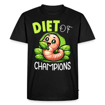 Lombriciculture Jardinage de vers de terre Vermiculture - T-shirt Premium bio Homme - noir - Devant - Nico (187cm)