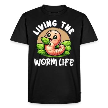 Lombriciculture Jardinage de vers de terre Vermiculture - T-shirt Premium bio Homme - noir - Devant - Nico (187cm)