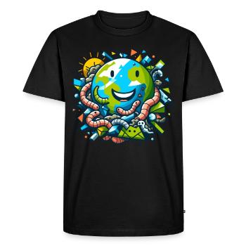 Lombriciculture Jardinage de vers de terre Vermiculture - T-shirt Premium bio Homme - noir - Devant - Nico (187cm)