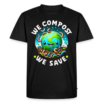 Lombriciculture Jardinage de vers de terre Vermiculture - T-shirt Premium bio Homme - noir - Devant - Nico (187cm)