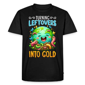 Lombriciculture Jardinage de vers de terre Vermiculture - T-shirt Premium bio Homme - noir - Devant - Nico (187cm)