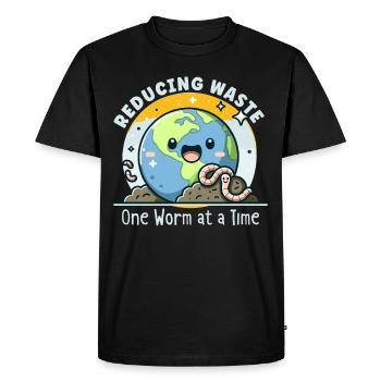 Lombriciculture Jardinage de vers de terre Vermiculture - T-shirt Premium bio Homme - noir - Devant - Nico (187cm)
