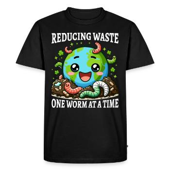 Lombriciculture Jardinage de vers de terre Vermiculture - T-shirt Premium bio Homme - noir - Devant - Nico (187cm)