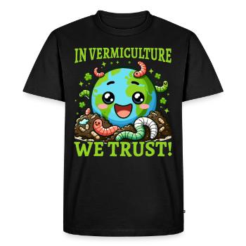 Lombriciculture Jardinage de vers de terre Vermiculture - T-shirt Premium bio Homme - noir - Devant - Nico (187cm)