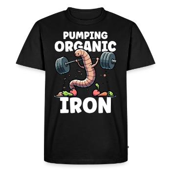 Lombriciculture Jardinage de vers de terre Vermiculture - T-shirt Premium bio Homme - noir - Devant - Nico (187cm)