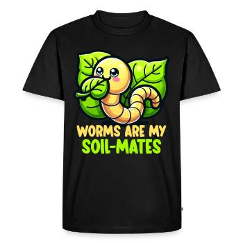 Lombriciculture Jardinage de vers de terre Vermiculture - T-shirt Premium bio Homme - noir - Devant - Nico (187cm)