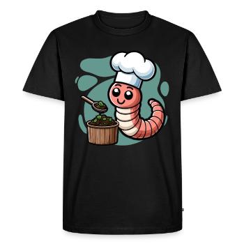 Lombriciculture Jardinage de vers de terre Vermiculture - T-shirt Premium bio Homme - noir - Devant - Nico (187cm)