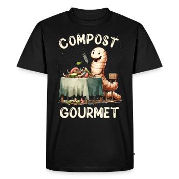 Lombriciculture Jardinage de vers de terre Vermiculture - T-shirt Premium bio Homme - noir - Devant - Nico (187cm)