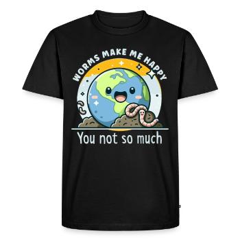 Lombriciculture Jardinage de vers de terre Vermiculture - T-shirt Premium bio Homme - noir - Devant - Nico (187cm)