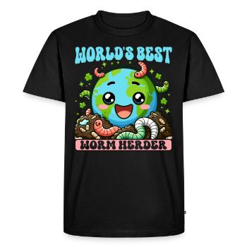 Lombriciculture Jardinage de vers de terre Vermiculture - T-shirt Premium bio Homme - noir - Devant - Nico (187cm)