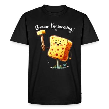 Drôle D’éponge, Histoire Romaine, Salle De Bain - T-shirt Premium bio Homme - noir - Devant - Nico (187cm)