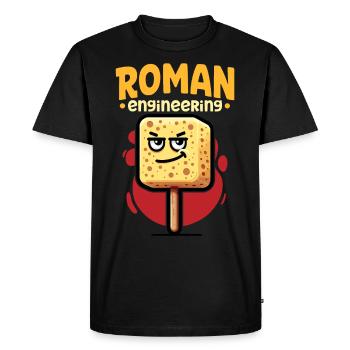 Funny Sponge, Roman History, Bathroom - Men's Premium Organic T-Shirt - black - Front - Nico (187cm)