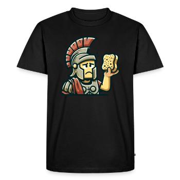 Funny Sponge, Roman History, Bathroom - Men's Premium Organic T-Shirt - black - Front - Nico (187cm)