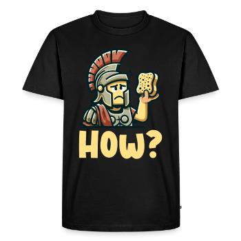 Funny Sponge, Roman History, Bathroom - Men's Premium Organic T-Shirt - black - Front - Nico (187cm)