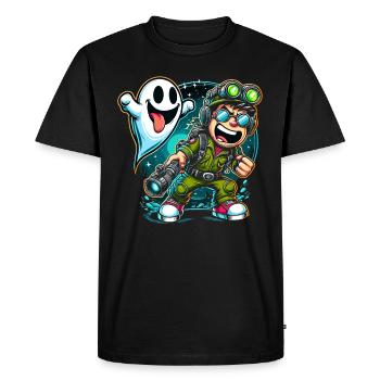 Paranormal Research Halloween Ghost Hunter - Men's Premium Organic T-Shirt - black - Front - Nico (187cm)