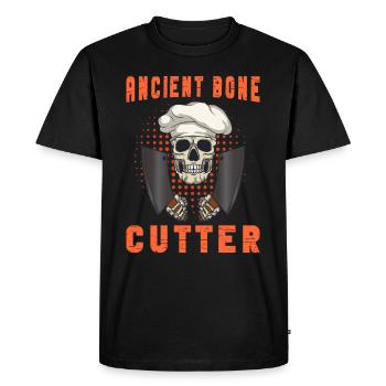 Meat Cutter Butcher Horror Skeleton Gore - Men's Premium Organic T-Shirt - black - Front - Nico (187cm)