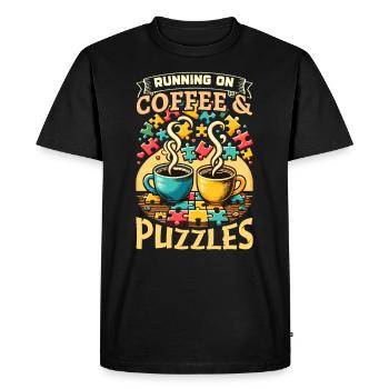 Puzzle Lover Jigzaw Puzzle Board Game Puzzler - Men's Premium Organic T-Shirt - black - Front - Nico (187cm)