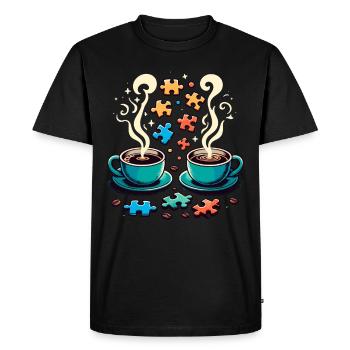 Puzzle Lover Jigzaw Puzzle Board Game Puzzler - Men's Premium Organic T-Shirt - black - Front - Nico (187cm)