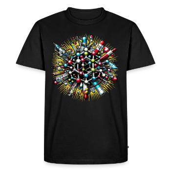 Chimie organique, Étudiants en chimie, Chimie - T-shirt Premium bio Homme - noir - Devant - Nico (187cm)