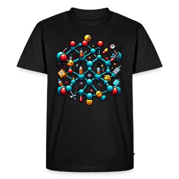 Chimie organique, Étudiants en chimie, Chimie - T-shirt Premium bio Homme - noir - Devant - Nico (187cm)