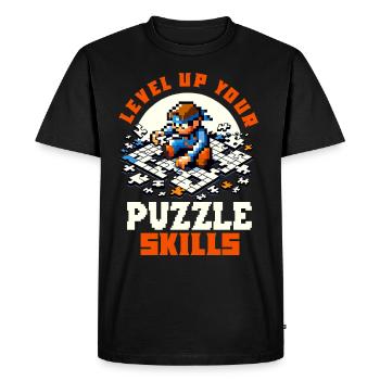 Puzzle Lover Jigzaw Puzzle Board Game Puzzler - Men's Premium Organic T-Shirt - black - Front - Nico (187cm)