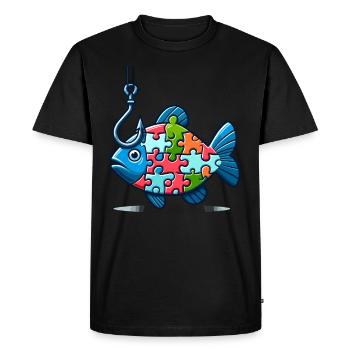 Puzzle Lover Jigzaw Puzzle Board Game Puzzler - Men's Premium Organic T-Shirt - black - Front - Nico (187cm)