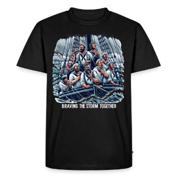 Sailors Sea Shanty Singing Ship Adventures - Men's Premium Organic T-Shirt - black - Front - Nico (187cm)