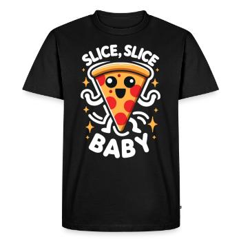 Drôle d’amateur de pizza, amateur de pizza - T-shirt Premium bio Homme - noir - Devant - Nico (187cm)